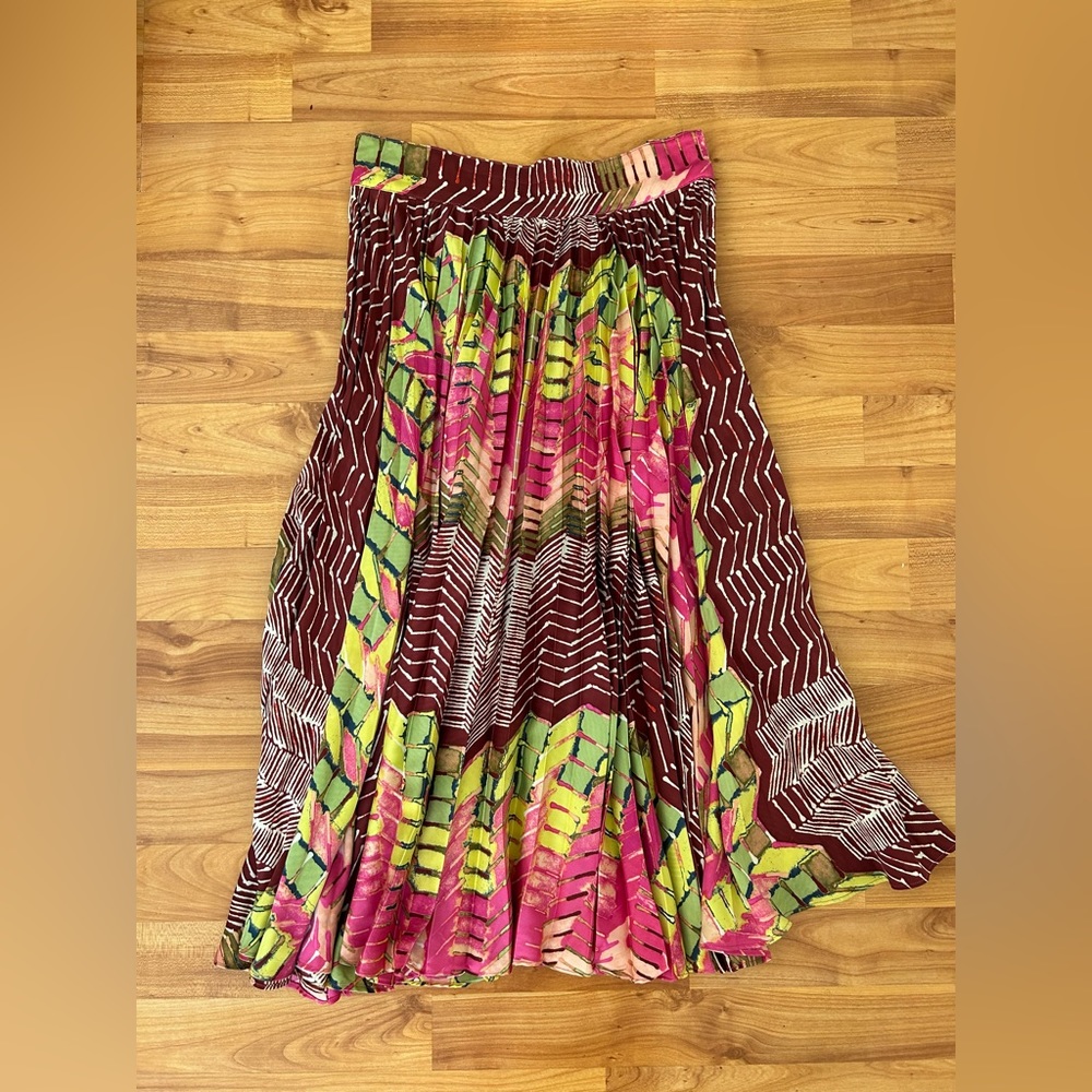 Tucker silk pleated skirt, XS